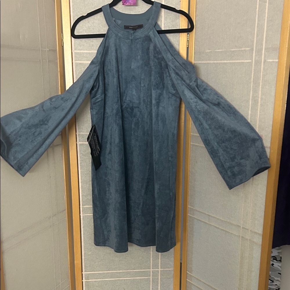 BCBG Teal Cold Shoulder Dress